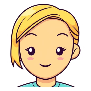 cute blonde cartoon face with a wink sticker