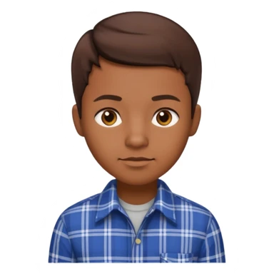 Black software engineer, short brown hair, plaid shirt, sophisticated look sticker