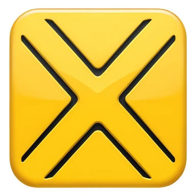 yellow x symbol sticker