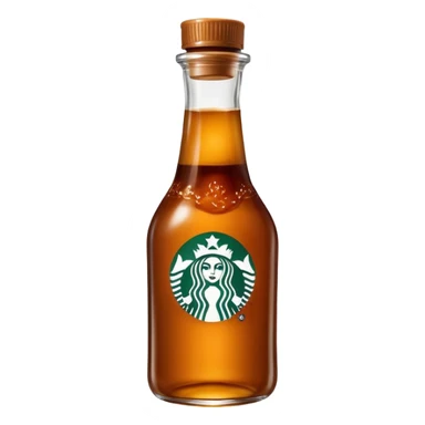Starbucks Caramel Brûlée sauce in a Starbucks syrup bottle with Starbucks logo  sticker
