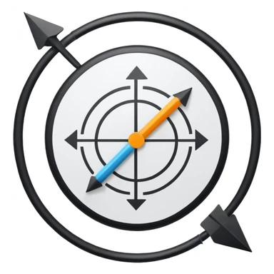 Minimalistic flat vector icon, iOS style, thin black contour on white background. Circular arrows forming a loop with a small task board inside. Clean, no text, no shadows sticker