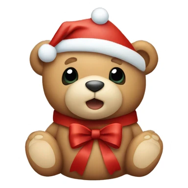 A cute little teddy bear saying merry Christmas  sticker