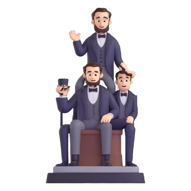 Stephen Douglas standing on Abraham Lincoln's shoulders sticker