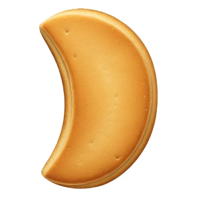elongated  crescent-shaped crescent moon crouton without a face sticker