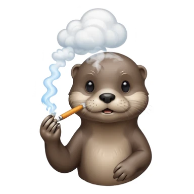 a otter smoking weed surrounded by fumes sticker