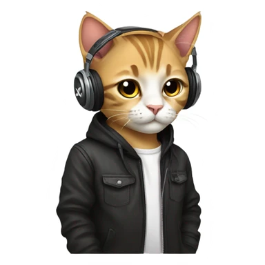 dj cute cat sticker