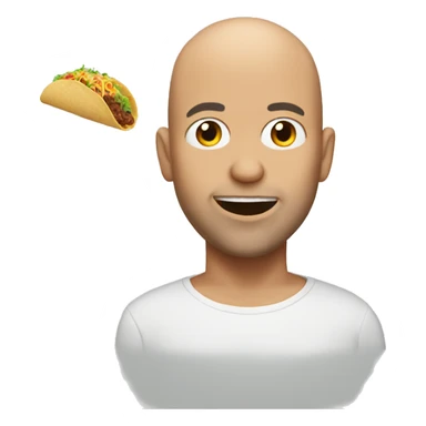 Bald guy eating taco sticker