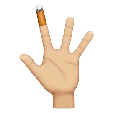 fingers holding a cigarette between pointer finger and thumb sticker