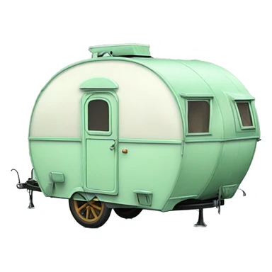 Realistic mint green vintage round gypsy caravan wagon camper sticker