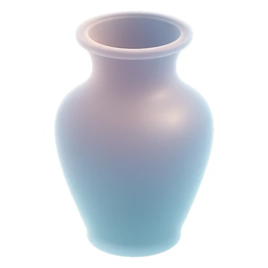 decorative vase, soft pastel colors, translucent effect, matte glass style illustration sticker