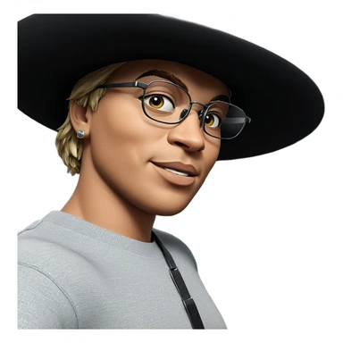 stylish boy with glasses sticker