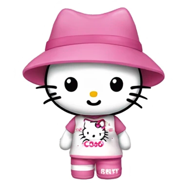 hello kitty with a shirt that says “Csókolom Mitzi” sticker