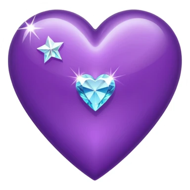 shiny purple heart with diamond sticker