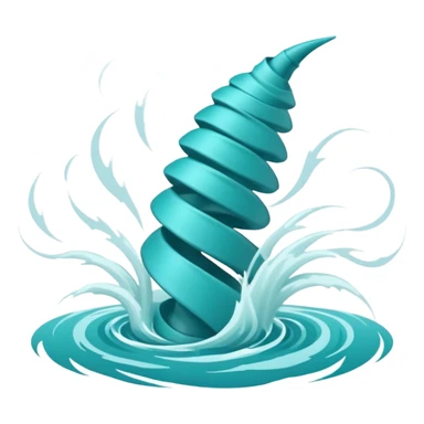 Swirling tornado coming out of the water mark the colur teal sticker