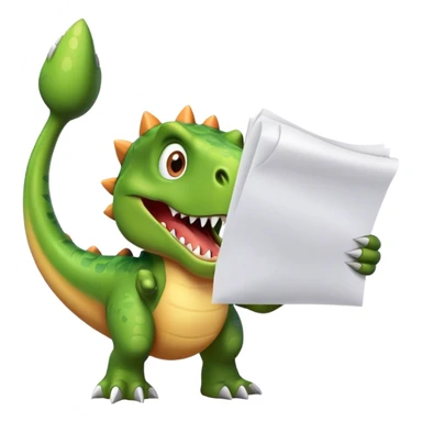 dinosaur claws holding papers sticker