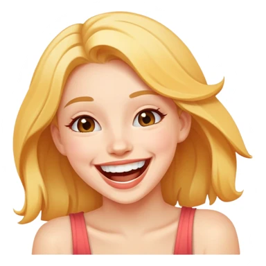 beautiful girl with joyful laugh sticker