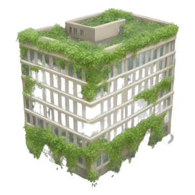 a building full with plants outside sticker