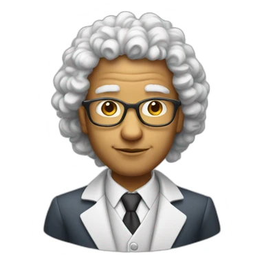 A professor of economic science with withe curly hair sticker