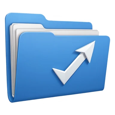 blue folder with a white upward arrow, minimal sticker