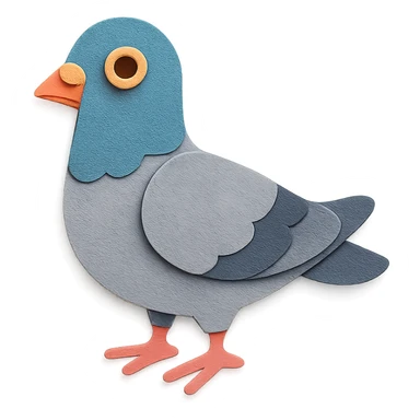 cute pigeon, paper craft style sticker