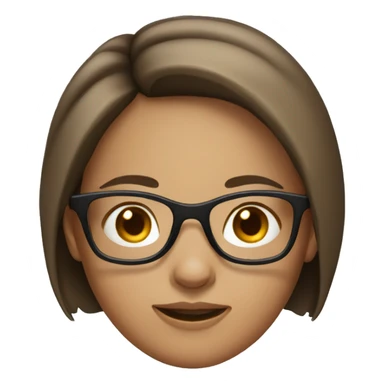 girl with short brown hair wearing glasses sticker