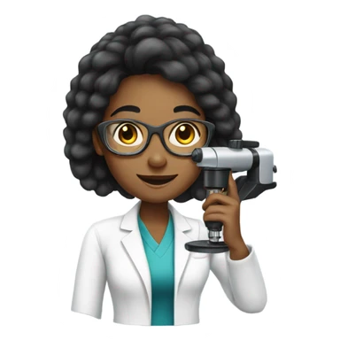 Black hair women who does microscopy sticker