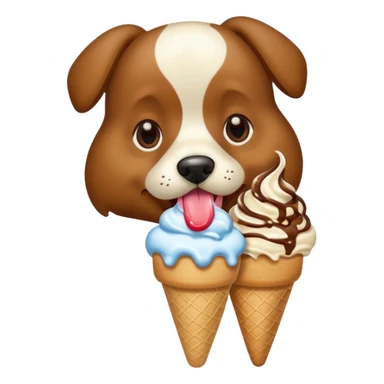 dog eating icecream sticker