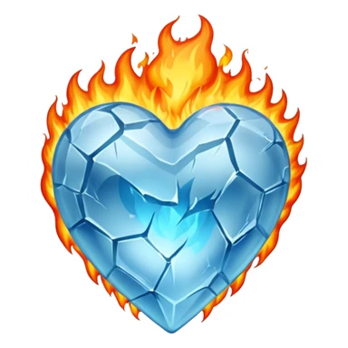 Heart of ice on fire sticker
