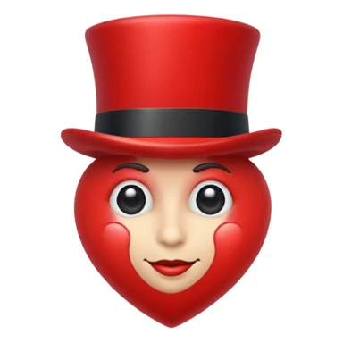 heart with top hat sticker