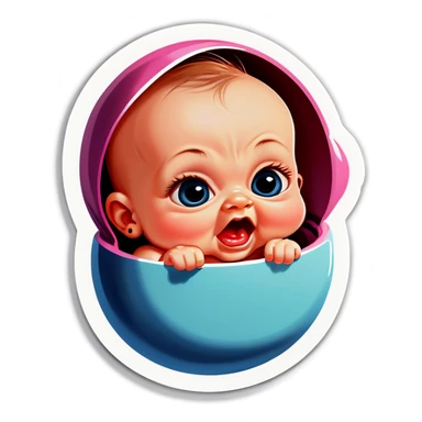 baby cring sticker