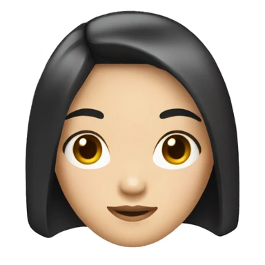 Asian girl with black straight hair sticker