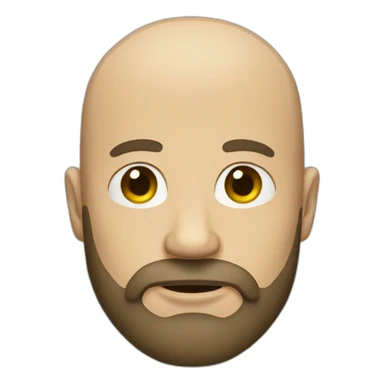 Bearded man with bald head sticker