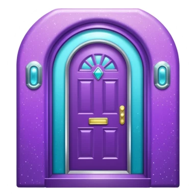 Glitter Purple and Cian door sticker