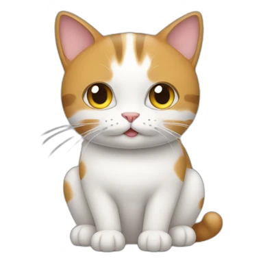 Cat with food sticker