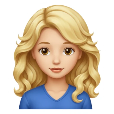 Beautiful blonde wavy hair girl sticker