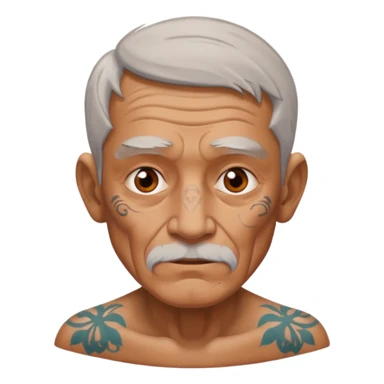 old man with tattoos on face sticker