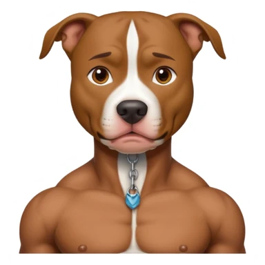 pitbull with a human neck pfp sticker