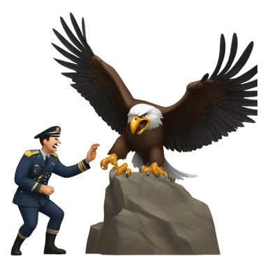 Eagle beating a commander sticker