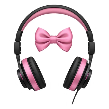 headphones with bow on the right side  sticker