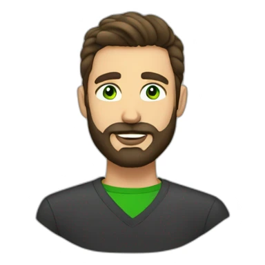bold guy beard green eyes sticker