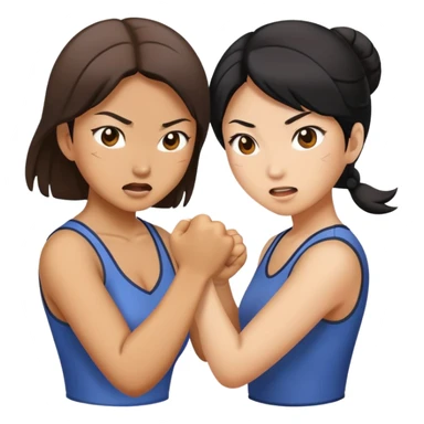 two asian woman fighting  sticker