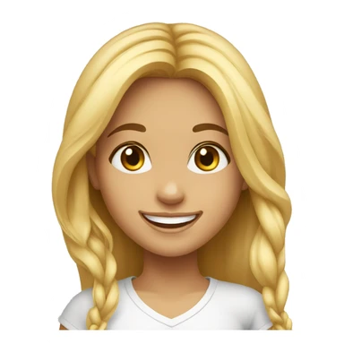 happy face brazilian girl, black eyes, beautiful smile, long blonde hair sticker