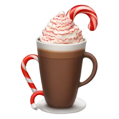 Hot chocolate with a candy cane  sticker