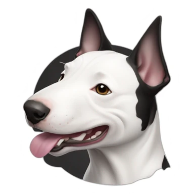 happy black & white bull terrier sticker