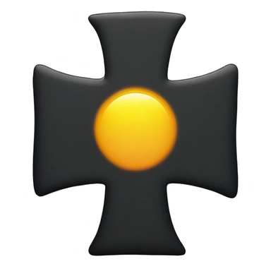 Black cross with sunshine behind it  sticker