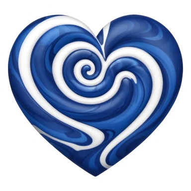 Dark blue and white mixed heart sticker