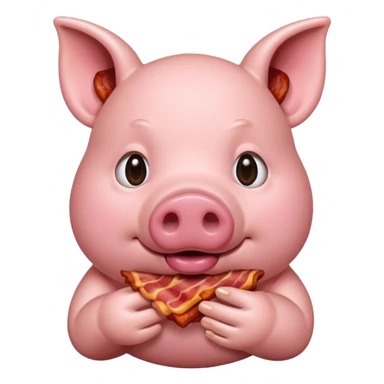 Pig eating bacon sticker