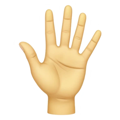 hand needs not be deformed.  NORMAL yellow hand holding up 4 fingers with thumb crossed on palm sticker