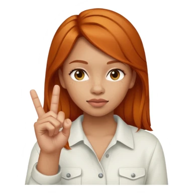 Lightskin girl with ginger hair holding up middle finger  sticker