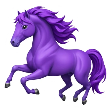 purple horse with wind hair sticker